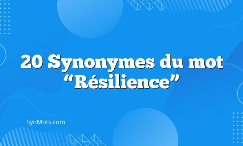 20 Synonymes du mot “Résilience”