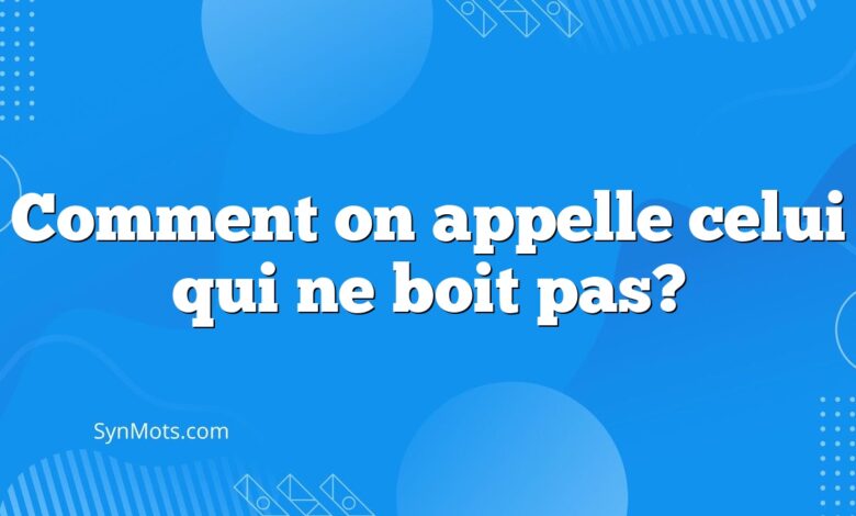 Comment on appelle celui qui ne boit pas?