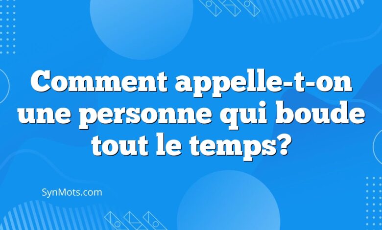 Comment appelle-t-on une personne qui boude tout le temps?