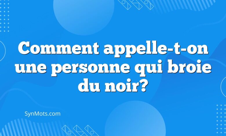 Comment appelle-t-on une personne qui broie du noir?