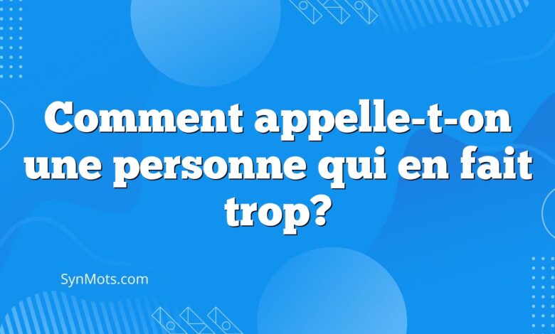 Comment appelle-t-on une personne qui en fait trop?