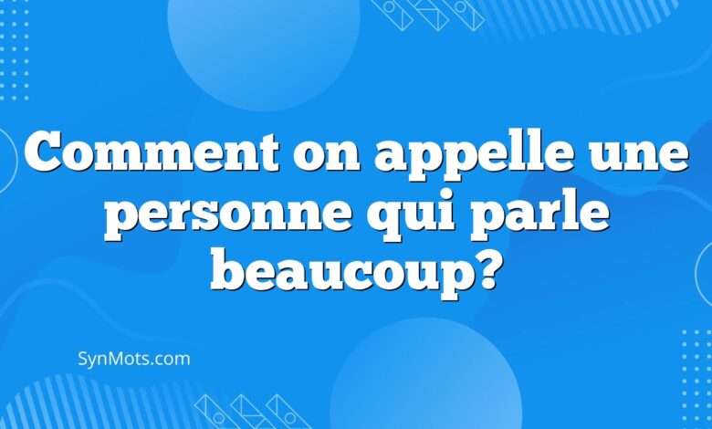 Comment on appelle une personne qui parle beaucoup?